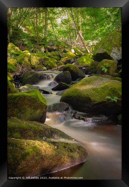 Padley Gorge's Serene Waterscape Framed Print by Jeff Davies