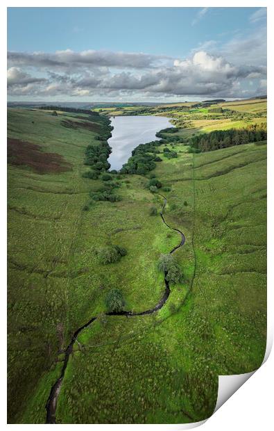The Cray Reservoir in the Brecon Beacons National Park Print by Leighton Collins