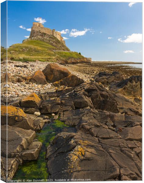 Lindisfarne Castle Canvas Print by Alan Dunnett