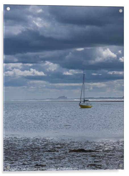 Sail to Bamburgh Acrylic by Alan Dunnett