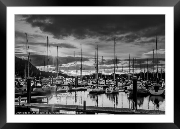 Serenity Anchored: A Dockside Portrait Framed Mounted Print by RJW Images