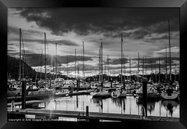 Serenity Anchored: A Dockside Portrait Framed Print by RJW Images