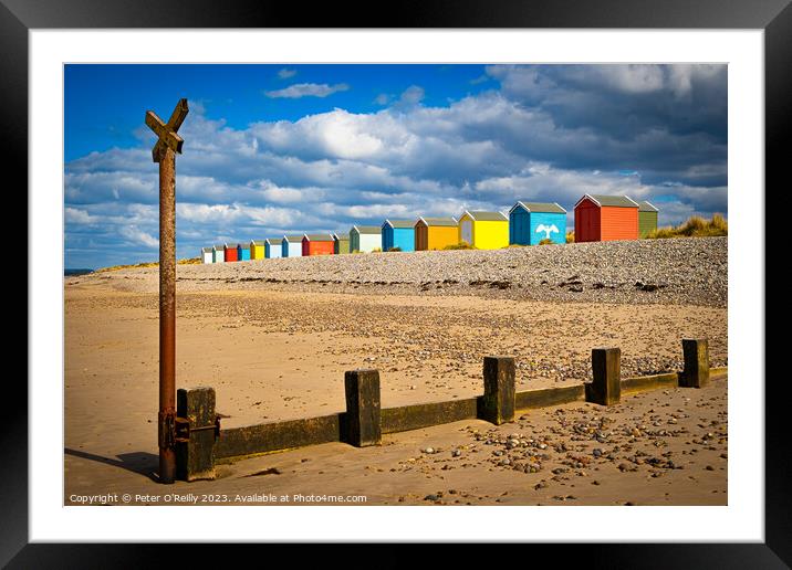 Beach Huts at Findhorn, Scotland Framed Mounted Print by Peter O'Reilly
