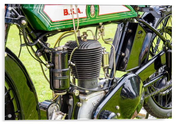 Unveiling Nostalgia: Vintage BSA Motorcycle Acrylic by Tom McPherson