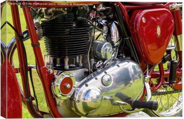 Classic BSA Motorcycle Engine Spotlighted Canvas Print by Tom McPherson