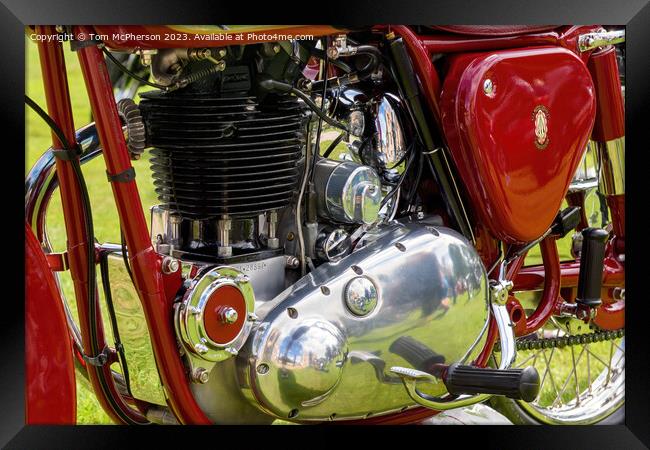 Classic BSA Motorcycle Engine Spotlighted Framed Print by Tom McPherson