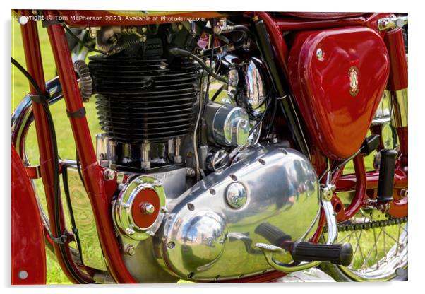 Classic BSA Motorcycle Engine Spotlighted Acrylic by Tom McPherson