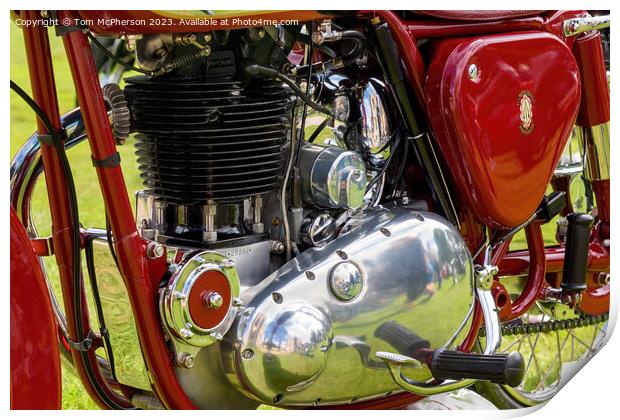 Classic BSA Motorcycle Engine Spotlighted Print by Tom McPherson