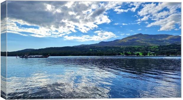 Coniston Water Reflections Canvas Print by Michele Davis