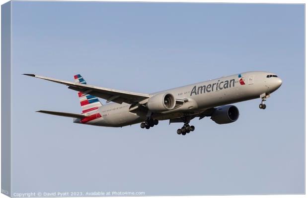 American Airlines Boeing 777 Canvas Print by David Pyatt