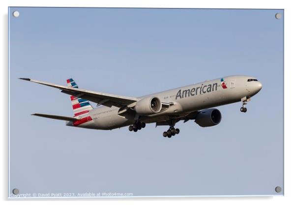American Airlines Boeing 777 Acrylic by David Pyatt