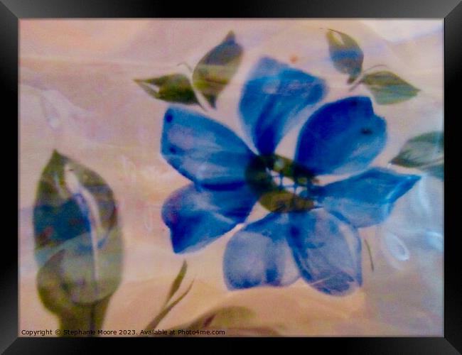 Abstract blue flower Framed Print by Stephanie Moore