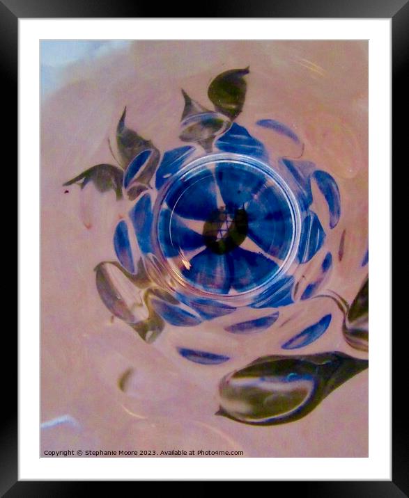 Blue flower abstract Framed Mounted Print by Stephanie Moore