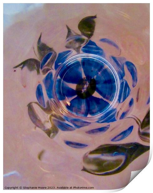 Blue flower abstract Print by Stephanie Moore