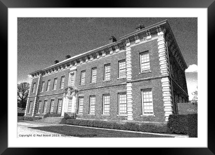 Beningbrough Hall, Yorkshire 2, engraving effect Framed Mounted Print by Paul Boizot