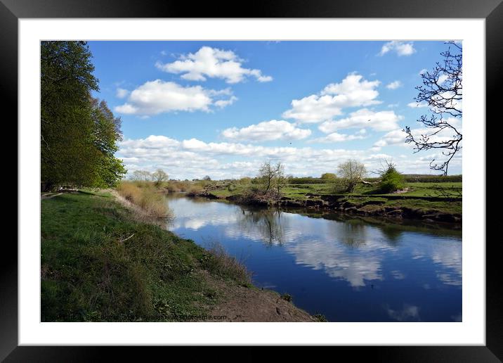 Cloud reflections, river Ouse 2 Framed Mounted Print by Paul Boizot