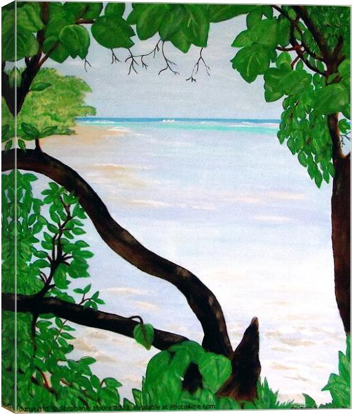 Jamaican Beach Canvas Print by Stephanie Moore