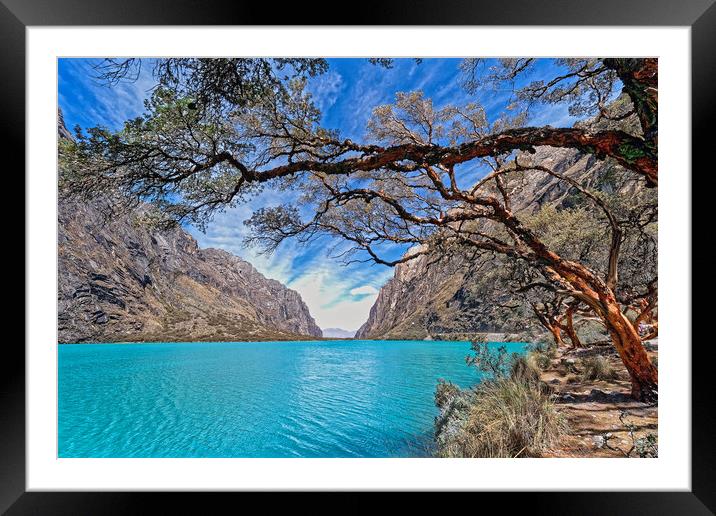 Beautiful mountain lake in Peu Framed Mounted Print by Steve Painter