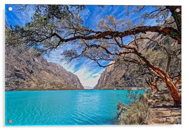 Beautiful mountain lake in Peu Acrylic by Steve Painter