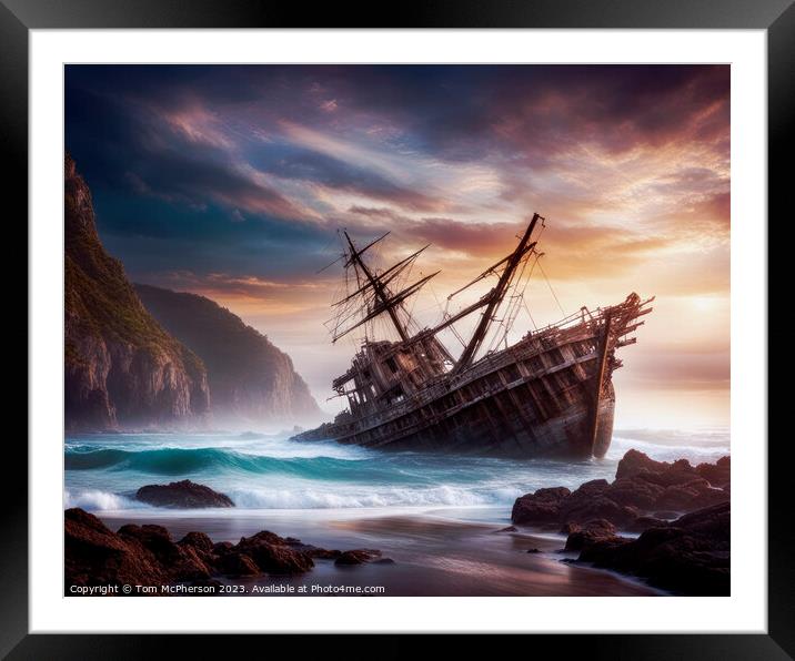  Shipwreck 27 (AI-assisted art) Framed Mounted Print by Tom McPherson