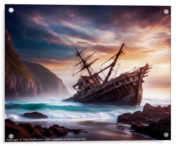  Shipwreck 27 (AI-assisted art) Acrylic by Tom McPherson
