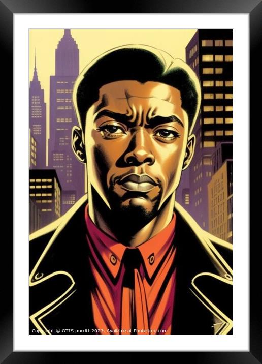 Chadwick Boseman 10 Framed Mounted Print by OTIS PORRITT