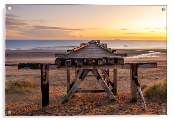 Steetley Pier Sunrise Hartlepool Acrylic by Steve Smith