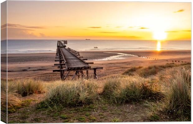 Steetley Pier Sunrise Hartlepool Canvas Print by Steve Smith