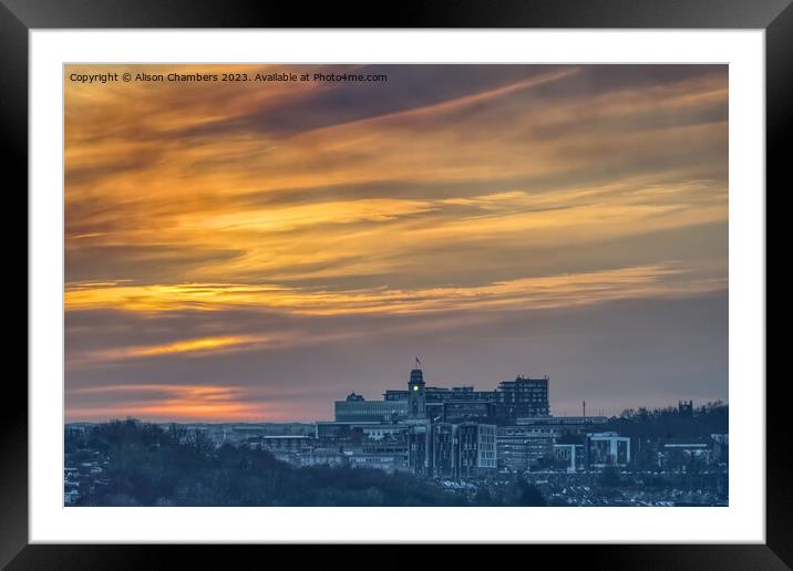 Barnsley Sunset Framed Mounted Print by Alison Chambers