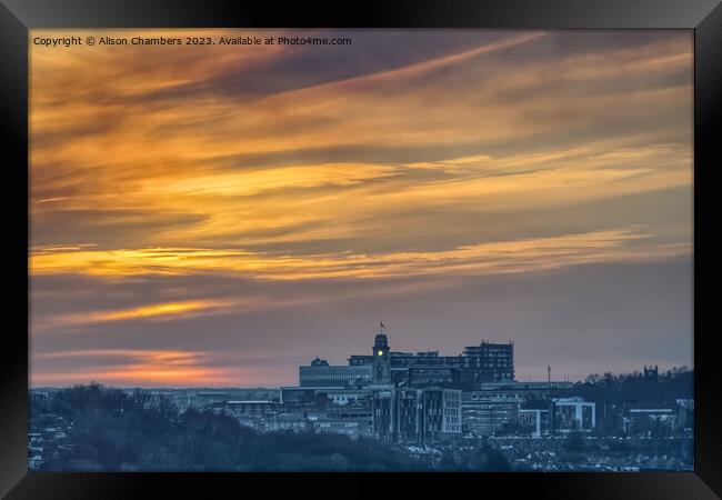 Barnsley Sunset Framed Print by Alison Chambers