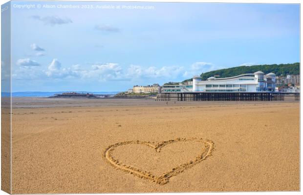 Love Weston super Mare Canvas Print by Alison Chambers