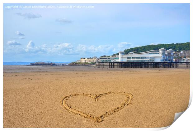 Love Weston super Mare Print by Alison Chambers