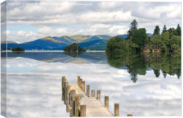 Lake Windermere  Canvas Print by Alison Chambers