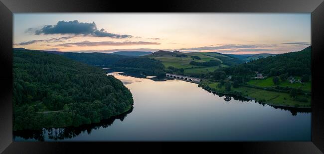 Ladybower Reservoir Sunset Framed Print by Apollo Aerial Photography