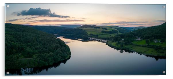 Ladybower Reservoir Sunset Acrylic by Apollo Aerial Photography