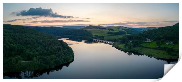 Ladybower Reservoir Sunset Print by Apollo Aerial Photography