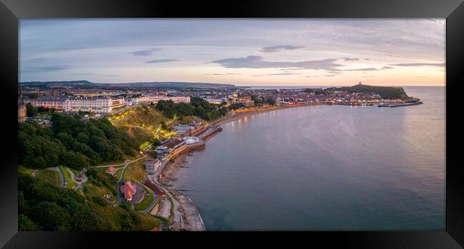 Scarborough South Bay Sunrise Framed Print by Apollo Aerial Photography