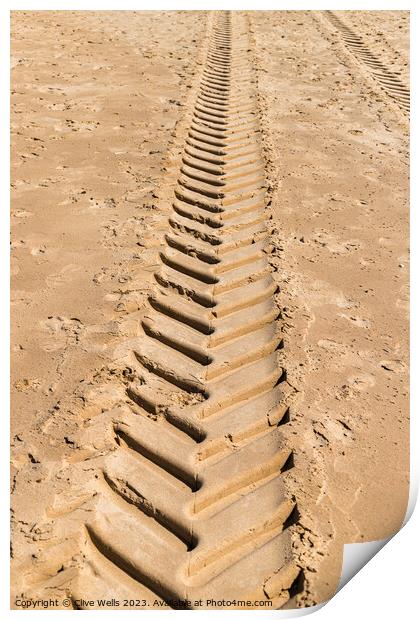 Tracks in the sand Print by Clive Wells