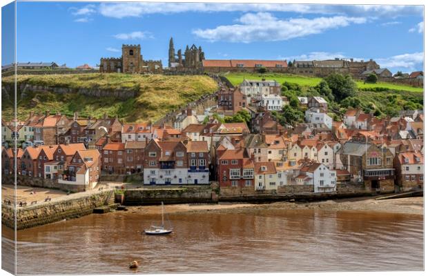 Whitby Old Town and the Harbour Canvas Print by Derek Beattie