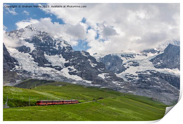 Mountain railway below the Eiger Print by Graham Moore