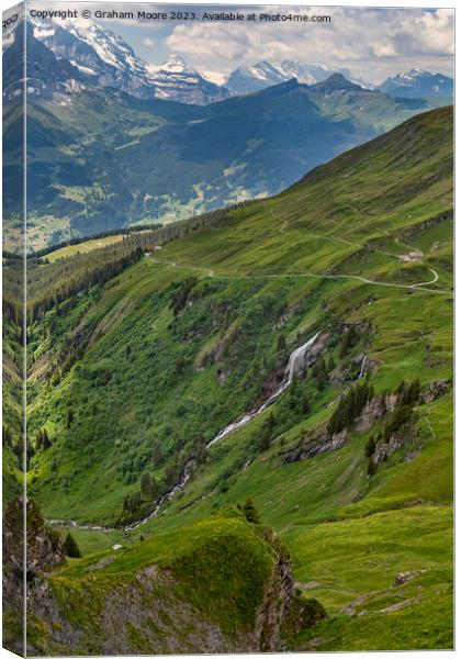 Milibach waterfall Switzerland Canvas Print by Graham Moore