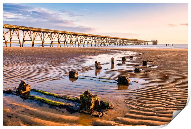 Steetley Pier Hartlepool Print by Tim Hill