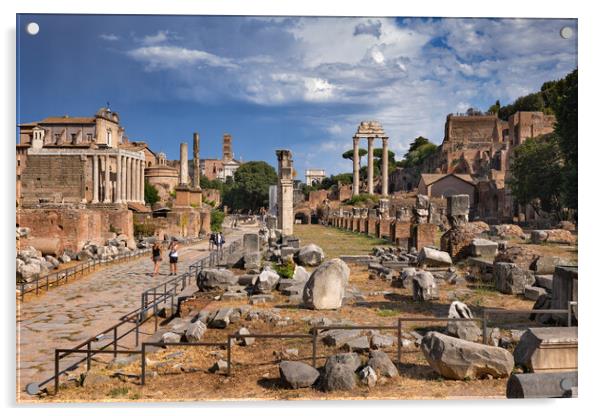 Aancient Ruins Of Roman Forum In Rome Acrylic by Artur Bogacki