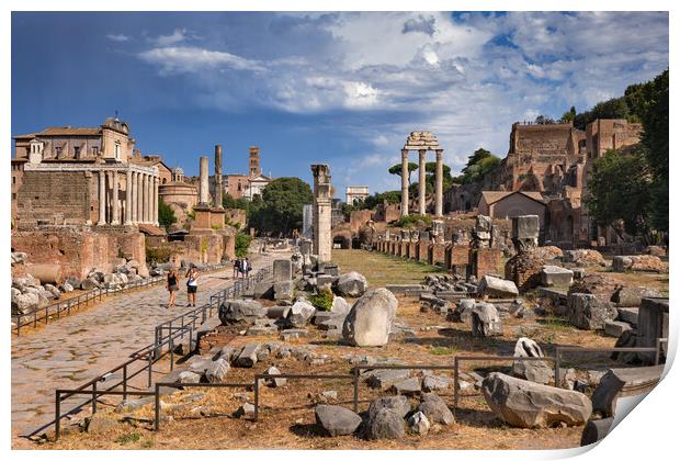 Aancient Ruins Of Roman Forum In Rome Print by Artur Bogacki