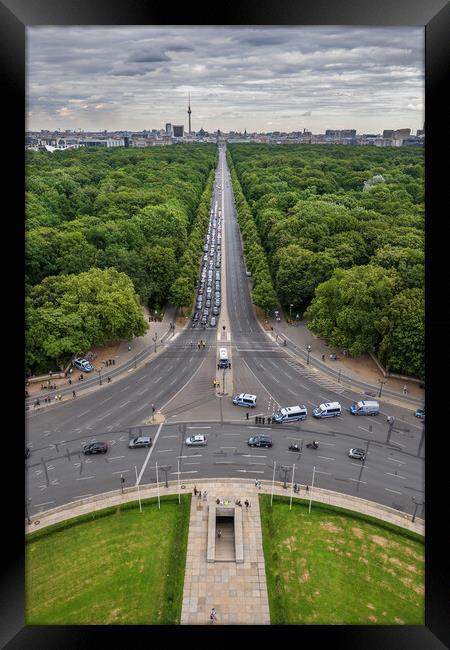 Highway Through Tiergarten Park In Berlin Framed Print by Artur Bogacki