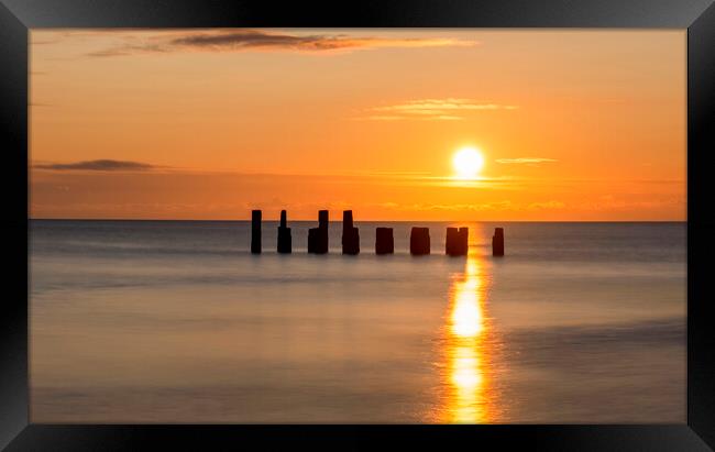 Hartlepool Sunrise near Steetley Pier Framed Print by Tim Hill