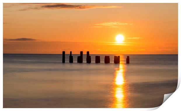 Hartlepool Sunrise near Steetley Pier Print by Tim Hill