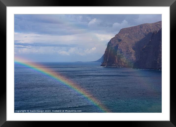 Los Gigantes Rainbow Framed Mounted Print by Kasia Design
