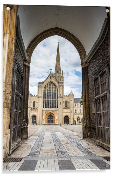 Norwich Cathedral seen through Erpingham Gate Acrylic by Jason Wells