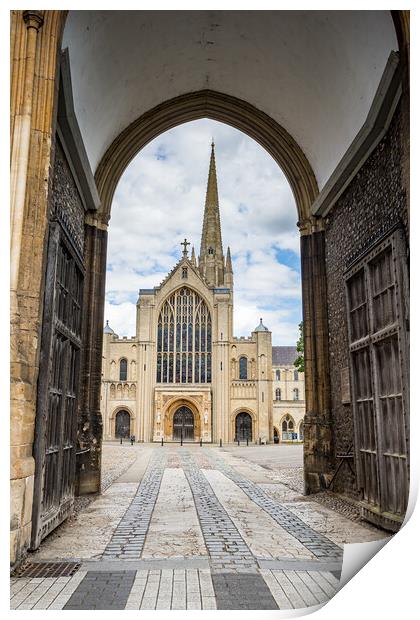 Norwich Cathedral seen through Erpingham Gate Print by Jason Wells